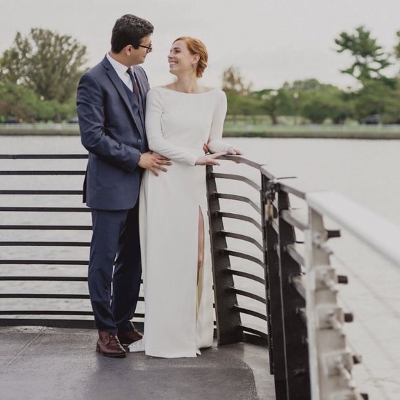 BHLDN Amy Kuschel Redding Wedding Gown Size NEW Crepe Long